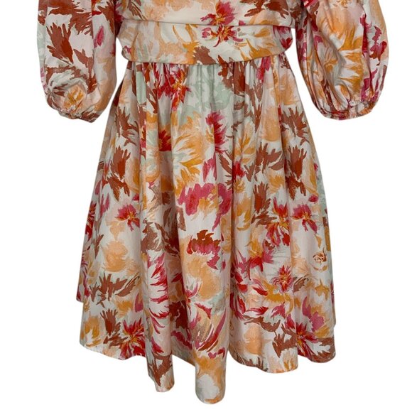 Abercrombie And Fitch Ruched Bodice Puff Sleeve Dress XS - Picture 9 of 10